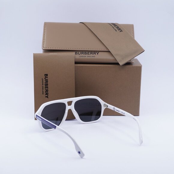 Burberry Junior JB4340 392687 Aviator Sunglasses - Blue/White/Grey - Picture 7 of 8